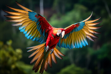 close up portrait of colorful  macaw parrot.