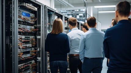 A group of IT specialists working together on a new project