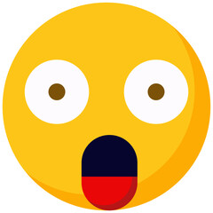 yellow flat emoji icon Surprised