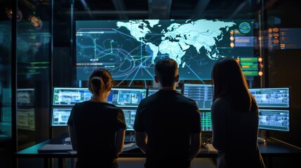 A group of IT specialists working together on a new project