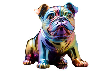 Bulldog Studio Shot on Clear Isolated Background, Generative AI