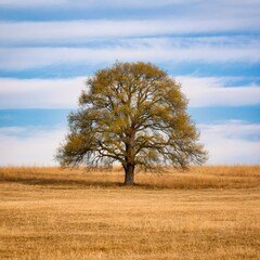 A Tree stands alone in a field