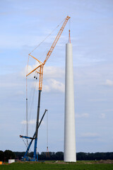 Construction of a windturbine, Flevoland, The Netherlands