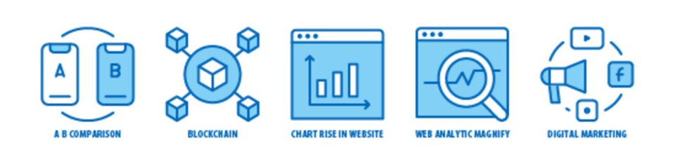 Website, Blog, Startup rocket lunch, Globe In Hand, Video Ads, Artboard 16 editable stroke outline icons set isolated on white background flat vector illustration.