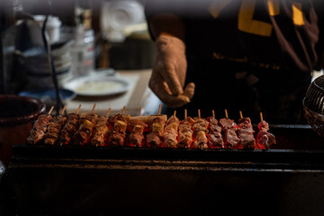 meat on the grill - Japanese BBQ