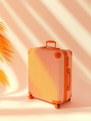 Travel orange suitcase.