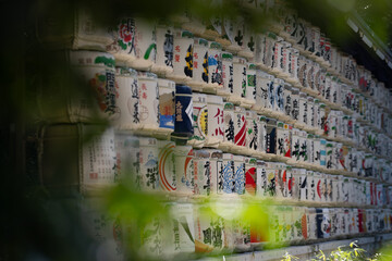 Wine barrel Wall at Meiji Shrine - Tokyo, Japan