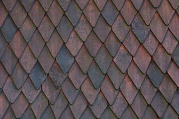 Textured Red Roof Tiles Pattern