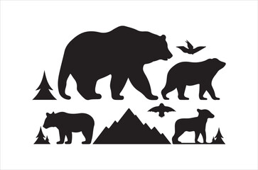 Earth Day Silhouette Vector.