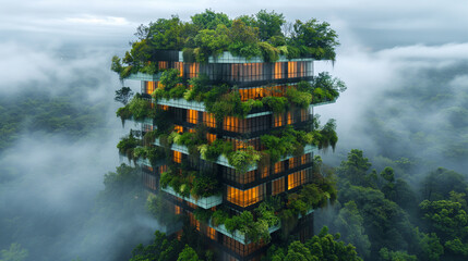 Eco-friendly building in modern city .