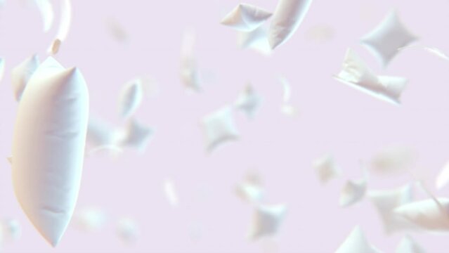 Explosion of down pillows and feathers