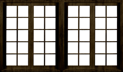 Frames of a window, template mockup, white door