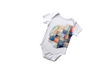 White baby onesie isolated over black background. Good for insert your design White new baby bodysuit . Closeup. Empty place for text or logo on ... See More