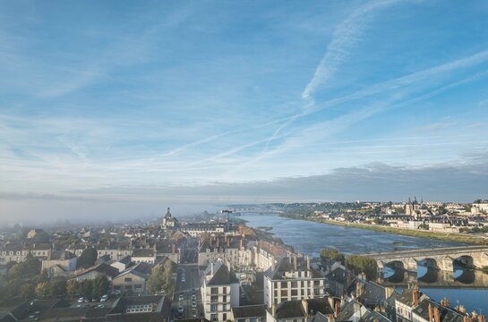Jewel of the Val De Loire: Serene River and Majestic Bridge Graceful Dance in the Heart of Blois