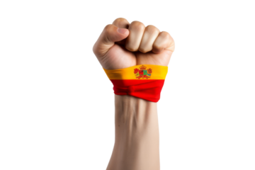 Fist pnted in colors of armenia flag