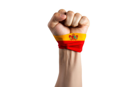 Fist pnted in colors of armenia flag