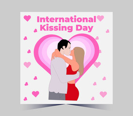 International Kissing Day on 06 July Banner Background