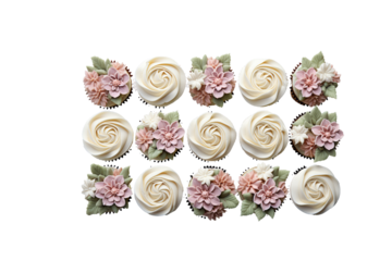 fully decorated halloween cupcakes neatly arranged on a black tray