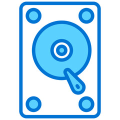 blue and wight duo tone computer hardware icon   HARD DISK.