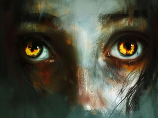 Bring alive the eerie emptiness of a pair of emotionless eyes through your illustration - obrazy, fototapety, plakaty