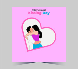 International Kissing Day on 06 July Banner Background