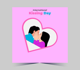 International Kissing Day on 06 July Banner Background