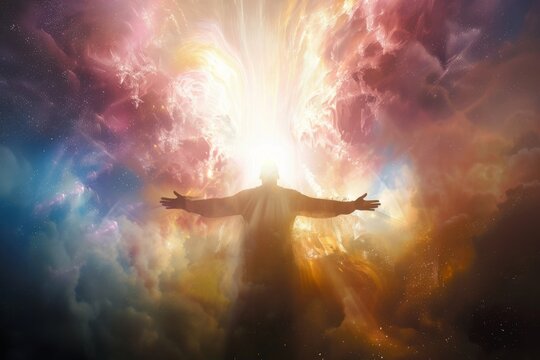 Produce an abstract representation of the divine nature of God
