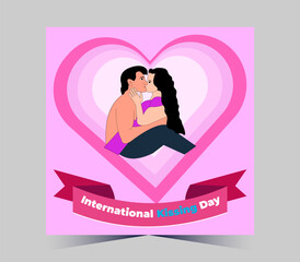 International Kissing Day on 06 July Banner Background