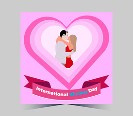International Kissing Day on 06 July Banner Background