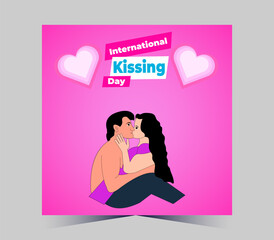 International Kissing Day on 06 July Banner Background