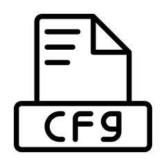 CFG File Icon. Outline file extension. file format symbol icon. Vector illustration. can be used for website interfaces, mobile applications and software