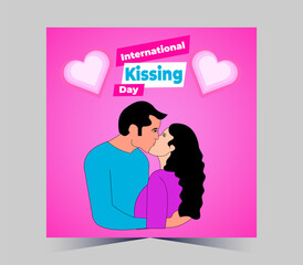 International Kissing Day on 06 July Banner Background