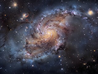 Spiral Galaxy in Space A Stunning Cosmic View