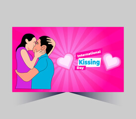 International Kissing Day on 06 July Banner Background