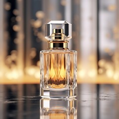 illustration of single perfume mock up luxury no text isolated backg, Generative ai