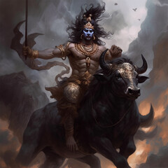 Naklejka premium Painting of mythological creature - ai generative