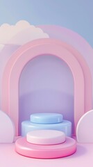 Abstract platform podium for product presentation