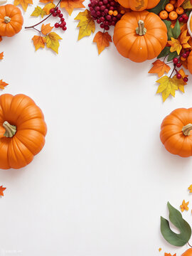A photo of very beautiful autumn decor from pumpkins berries AI Generated