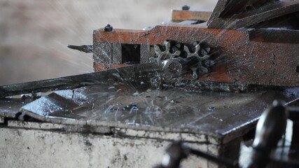Red Barn On Midwest Farm Fallen Boards And Debris Due To Heavy Rain And Snow