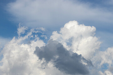 Obraz premium blue sky with white and grey clouds 