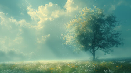 Summer day atmosphere in pastel colors