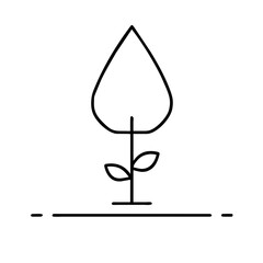 Green energy thin line icon. Renewable energy, green technology. 