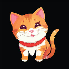 Fototapeta premium Happy cat sticker vector 