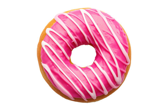 Pink iced donut