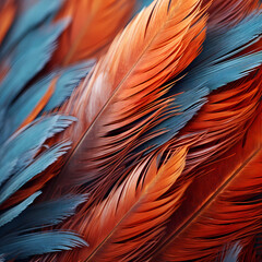 Macro shot of a feather with intricate details.