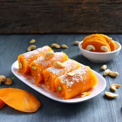 Dry Fruits Mango Roll