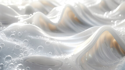 White background with waves and bubbles Abstract background. 