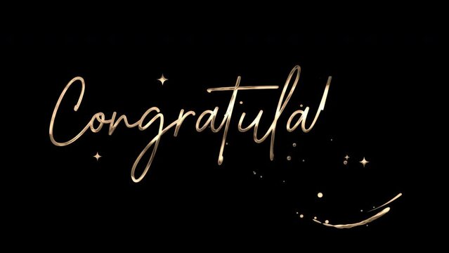 Gold Congratulation Text Animation