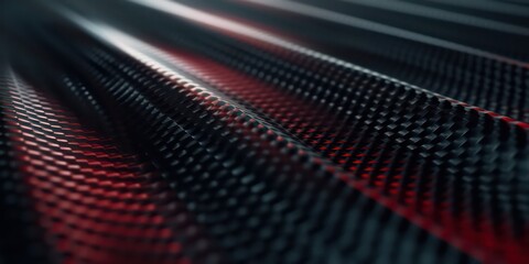 Close-up modern abstract design featuring dark carbon fiber texture. - obrazy, fototapety, plakaty
