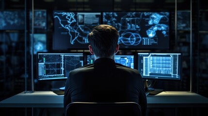 Naklejka premium IT professionals work in peace and quiet and develop their programming skills